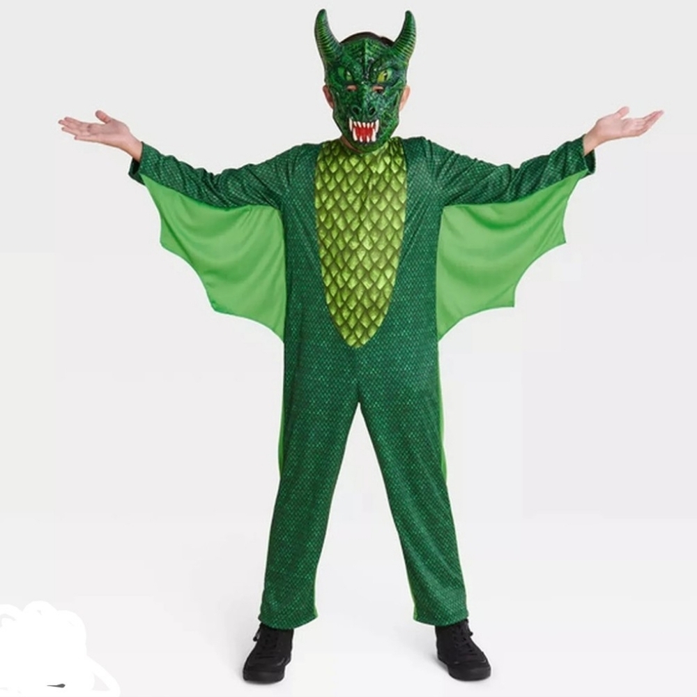 Hyde & EEK! Emerald Dragon GLOW UNDER BLACK LIGHT Costume Size Large